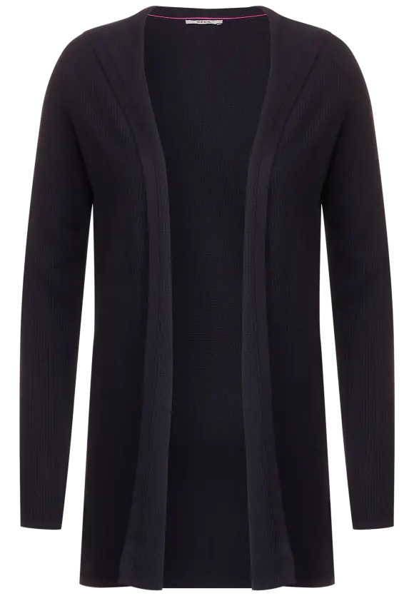 253652- Longline Hooded Cardigan Navy - Cecil