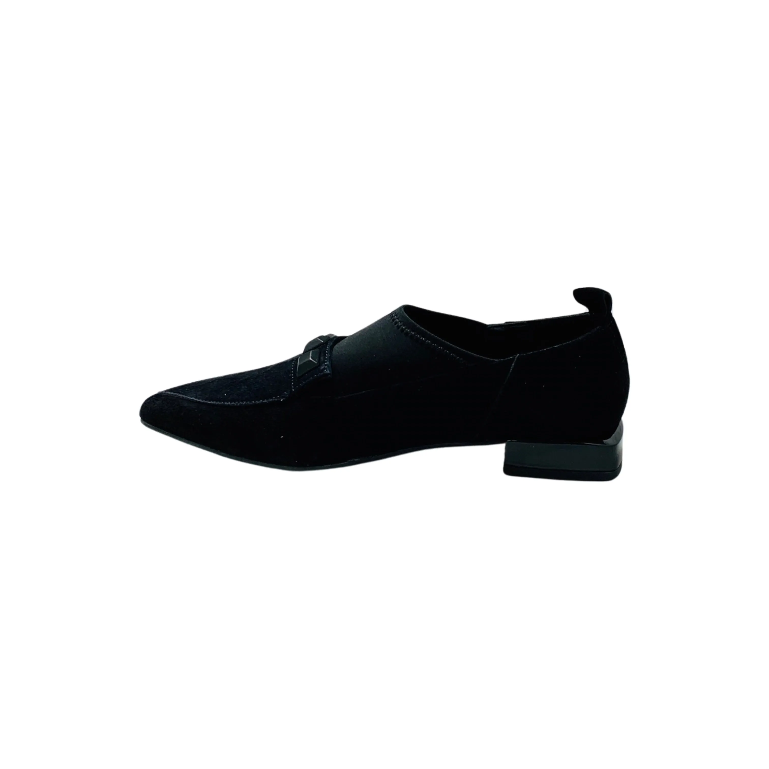 9034 Black Suede Flat