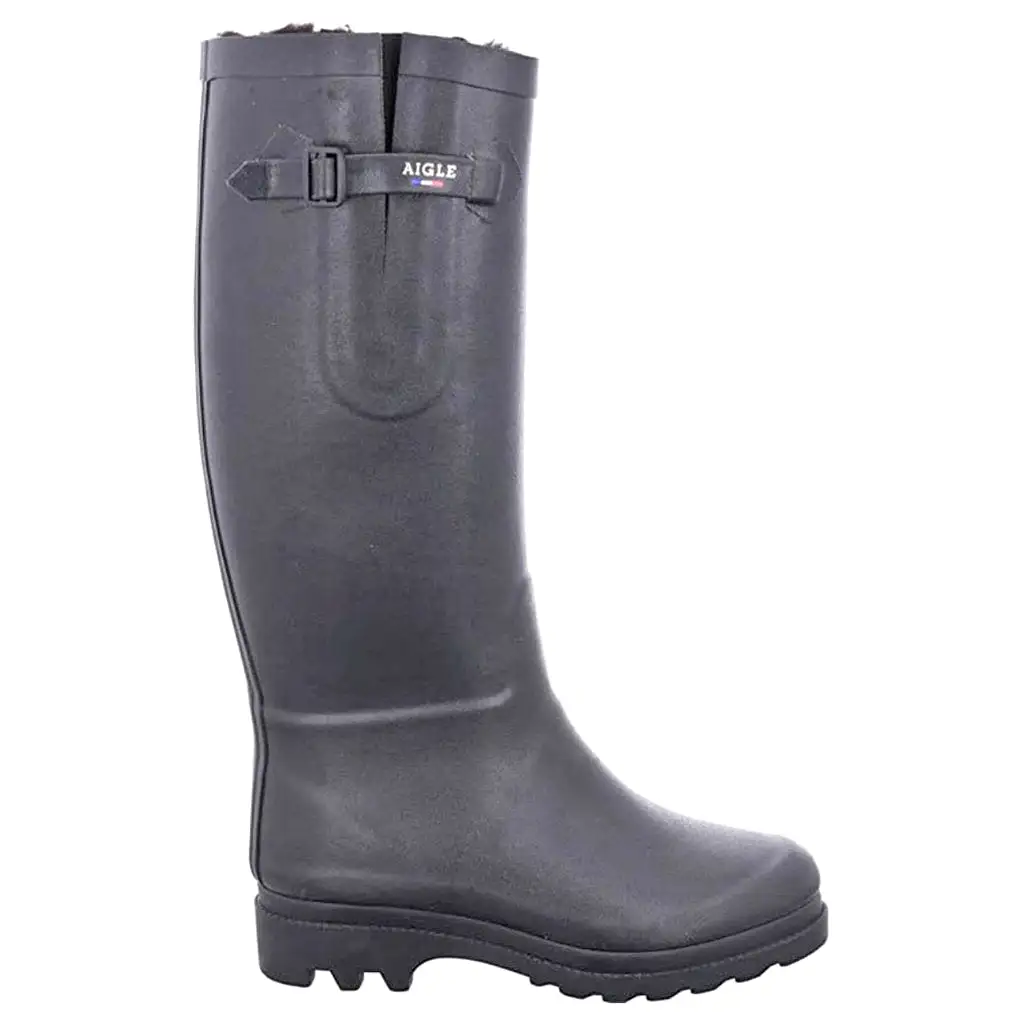 Aigle Womens Boots Aiglentine Fur2 Casual Slip-On Calf-Length Outdoor Rubber - UK 5.5