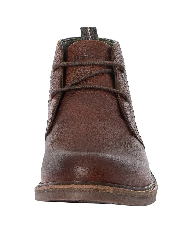 Barbour Readhead Leather Boots - Teak