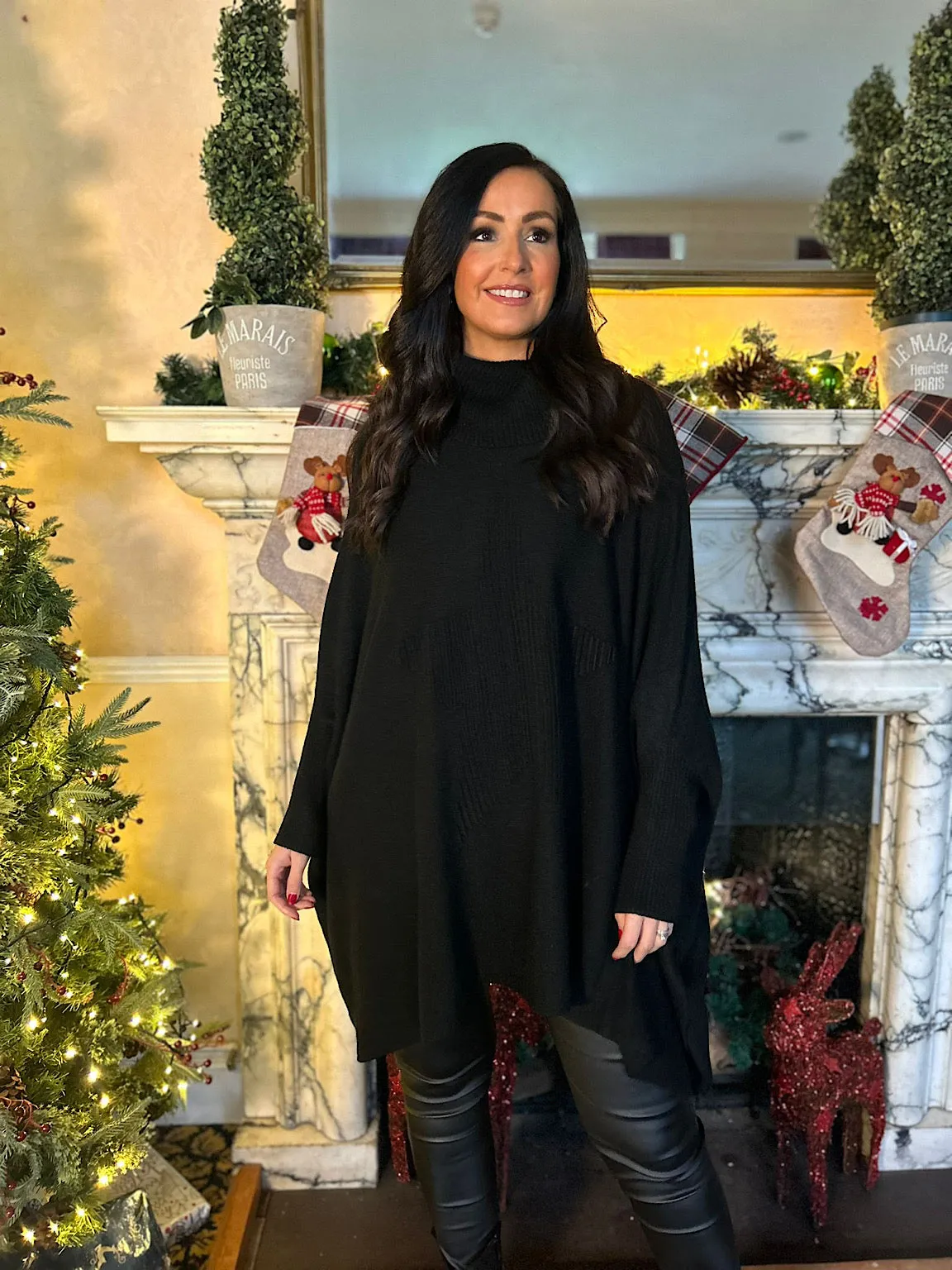 Black Ribbed Star Jumper Hallie