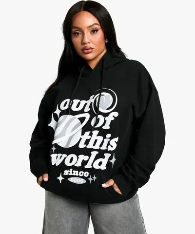 boohoo Womens Plus Out Of This World Oversized Hoodie