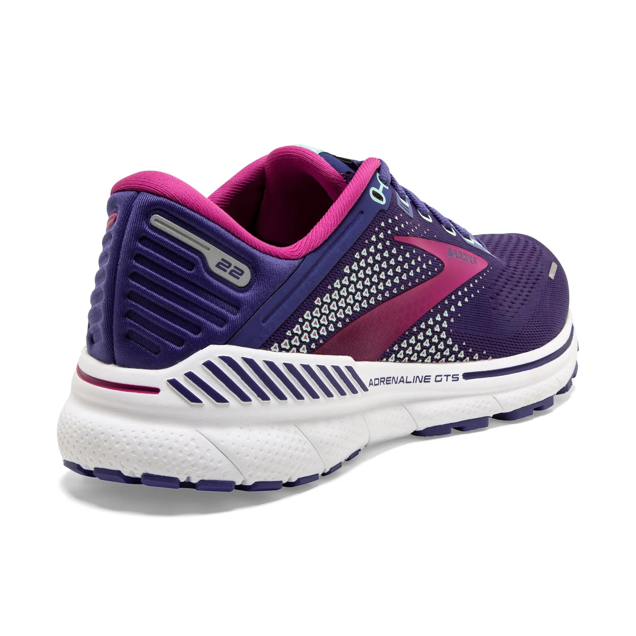 Brooks Women's 120353 403 Adrenaline GTS 22 Navy Yucca Pink Cushion Support Running Shoes