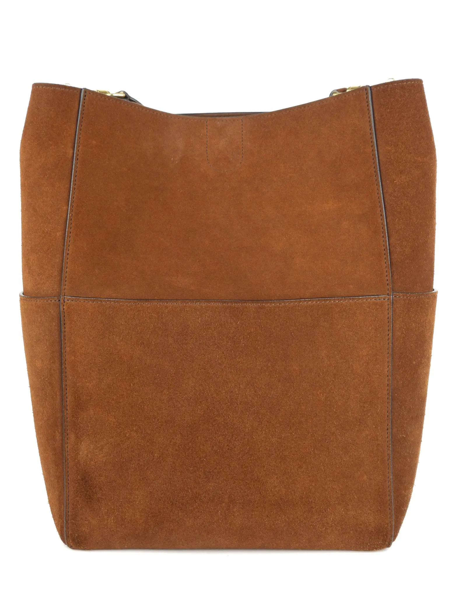 Celine Brown Suede Leather Large Sangle Seau Shoulder Bucket Bag