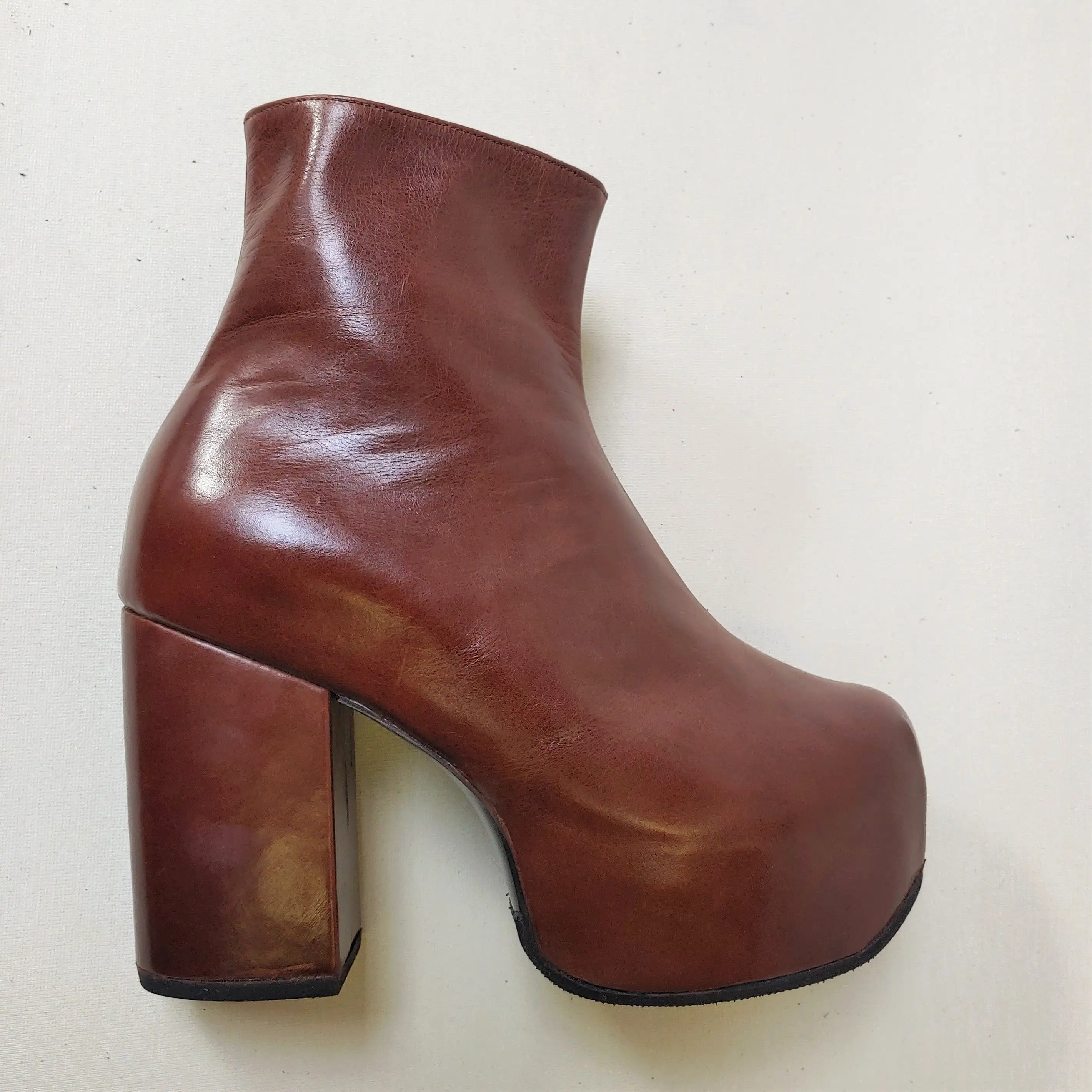 Chestnut Brown Platform Ankle Boots