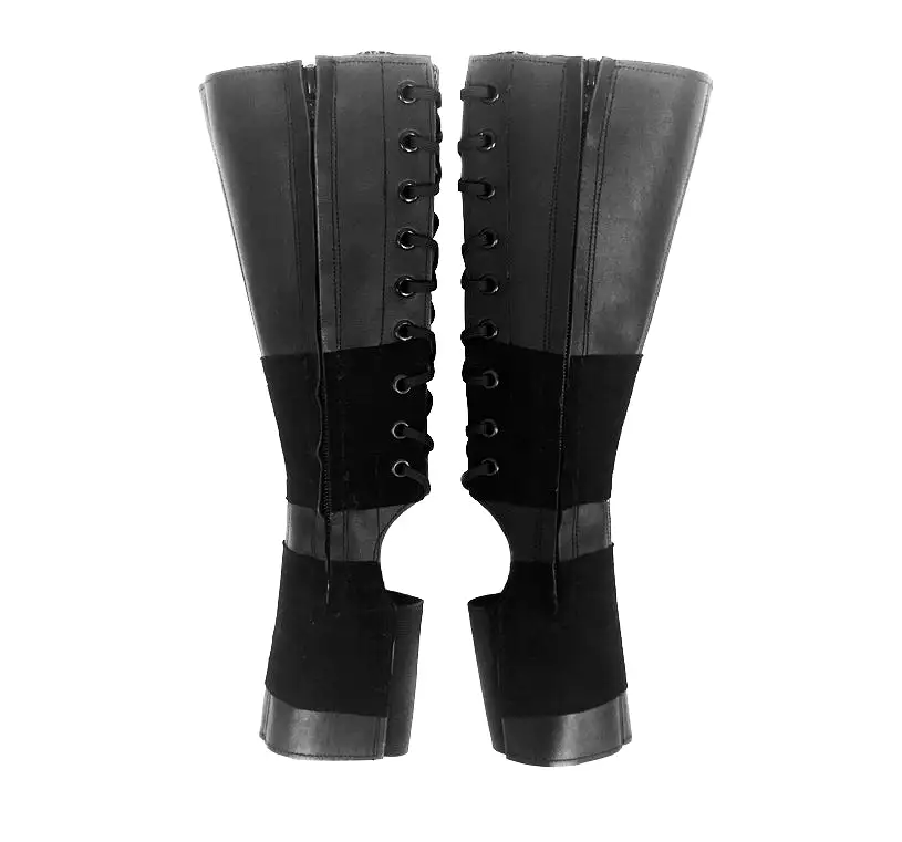 CUSTOM Black Aerial Boots w/ side ZIP + Suede Grip