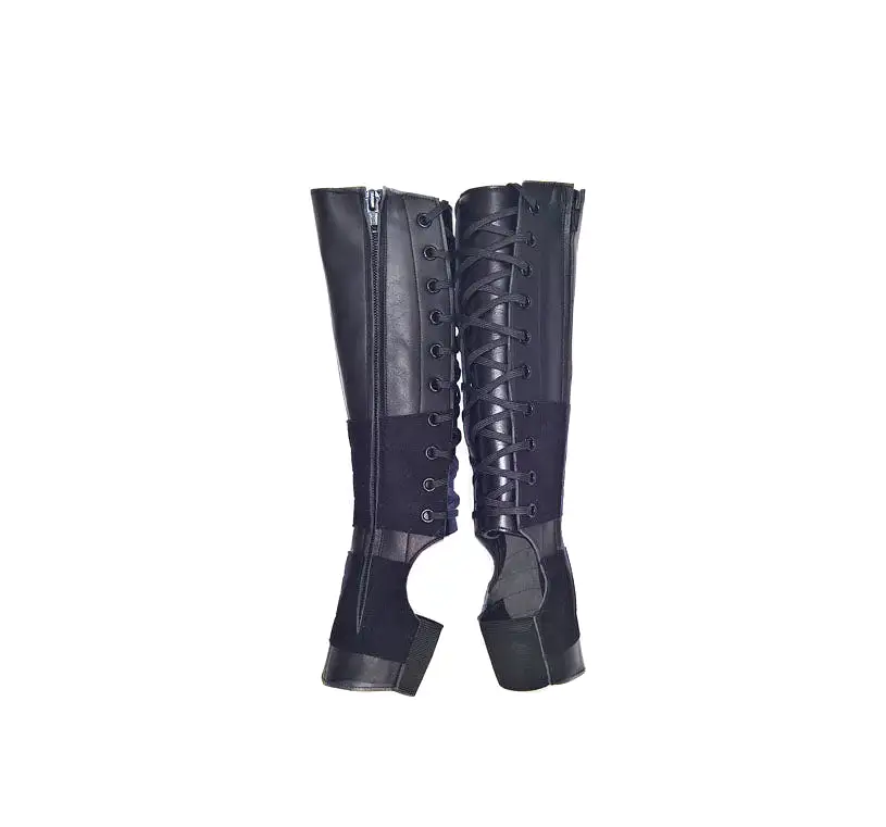 Custom CHILDRENS Classic Black Aerial Boots w/ side ZIP + Suede Grip