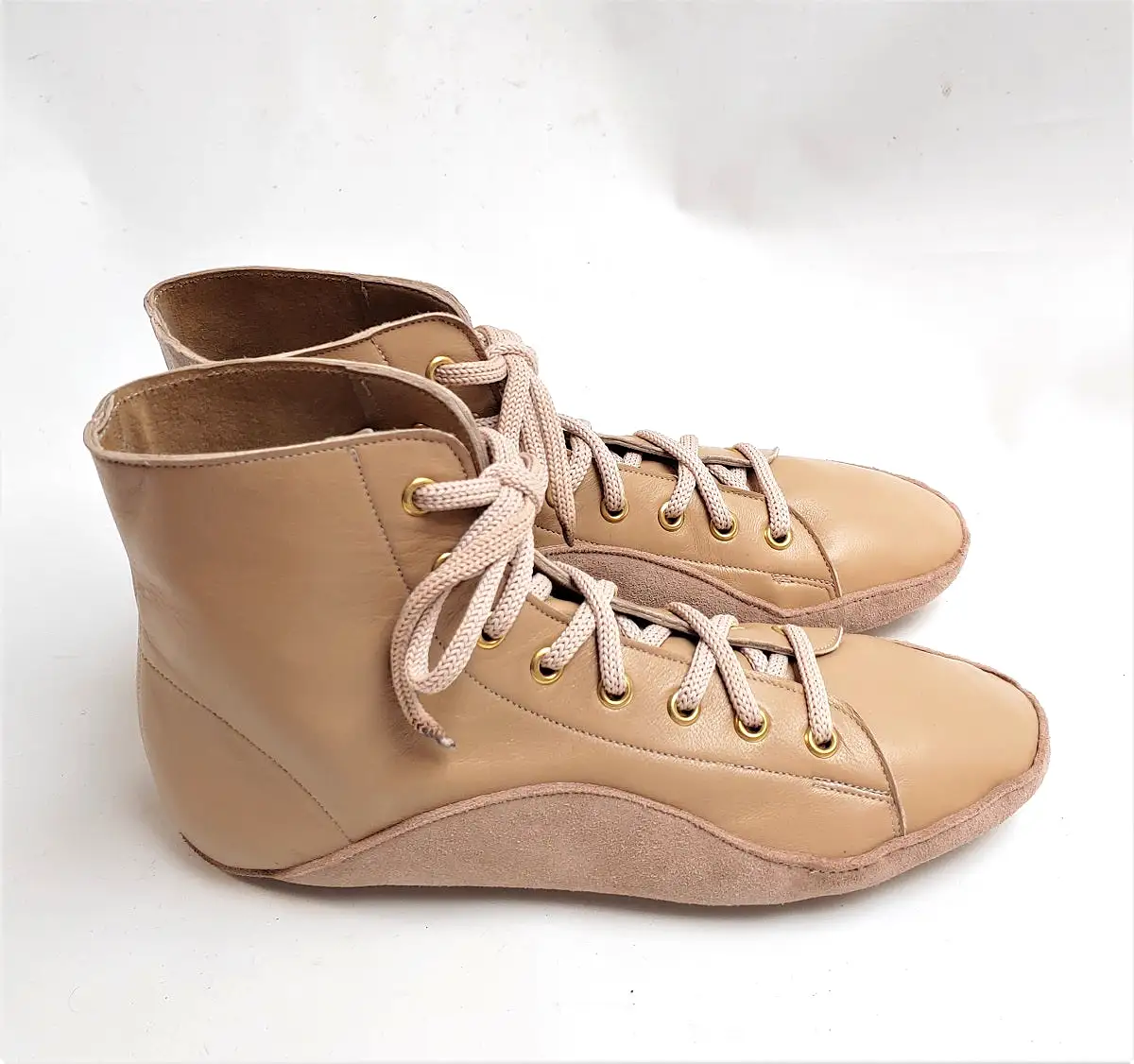 CUSTOM MADE Beige/Camel Tightrope Boots