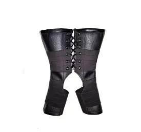 CUSTOM SIZE Short VEGAN Black Aerial Boots w/ grip panels