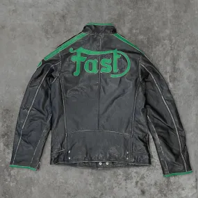 DIESEL 'FAST' RACER LEATHER JACKET - M