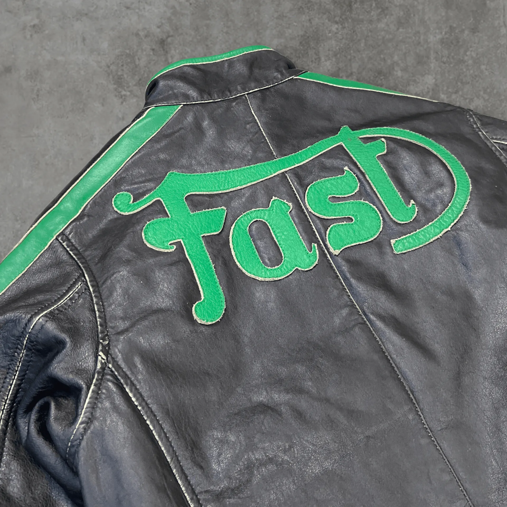 DIESEL 'FAST' RACER LEATHER JACKET - M