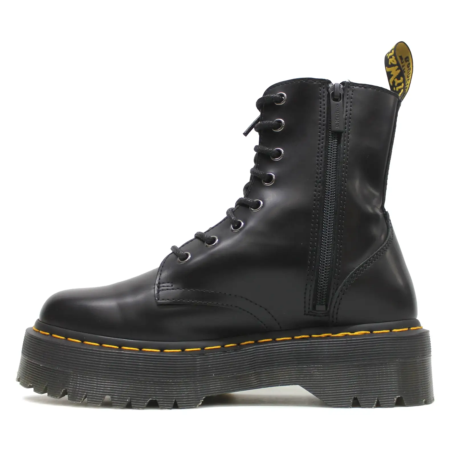 Dr. Martens Jadon Black Unisex Leather Mid-calf 8-eye Boots - UK 3