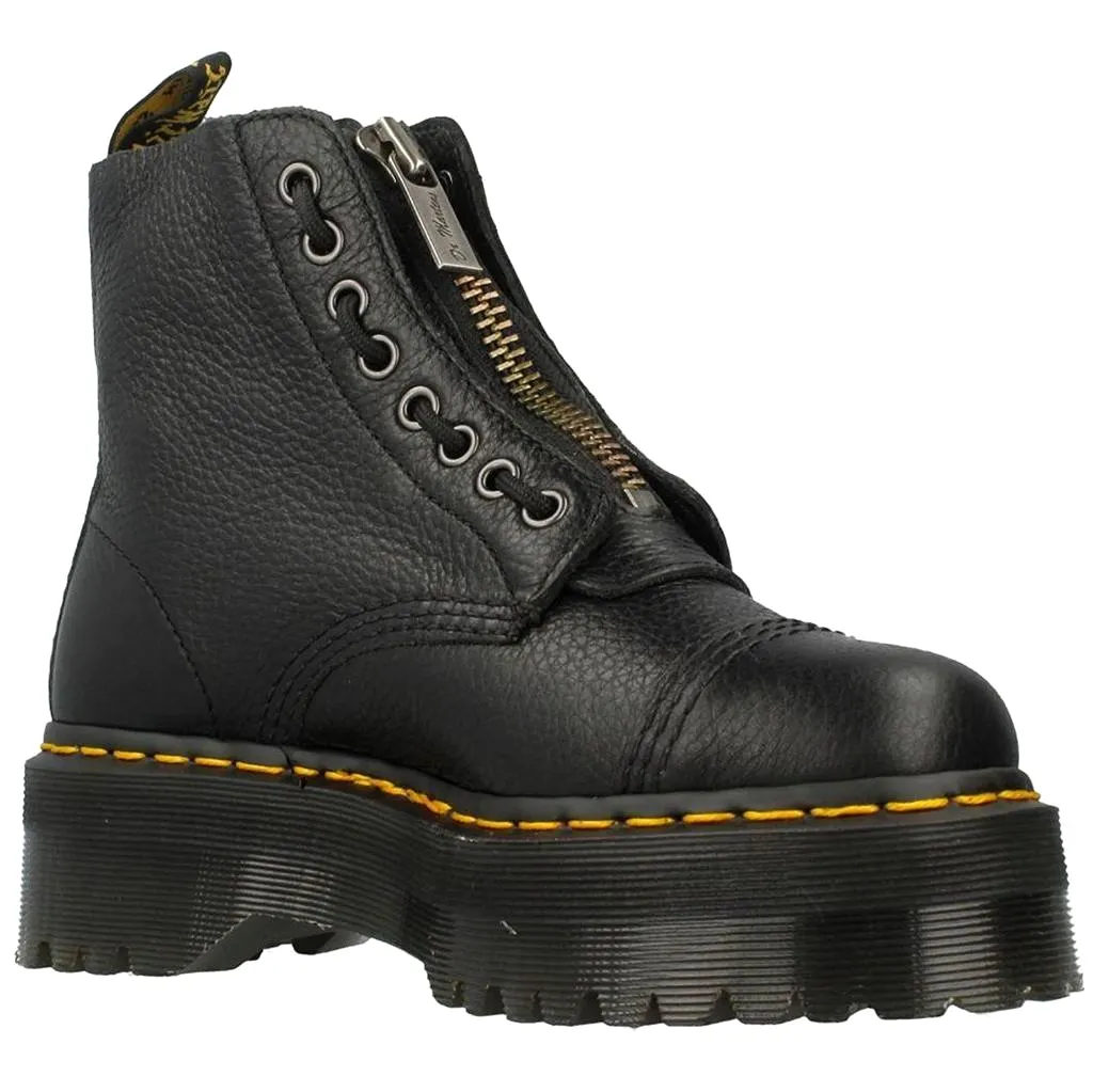 Dr. Martens Sinclair Black Womens Leather Platform Combat Boots - UK 6.5