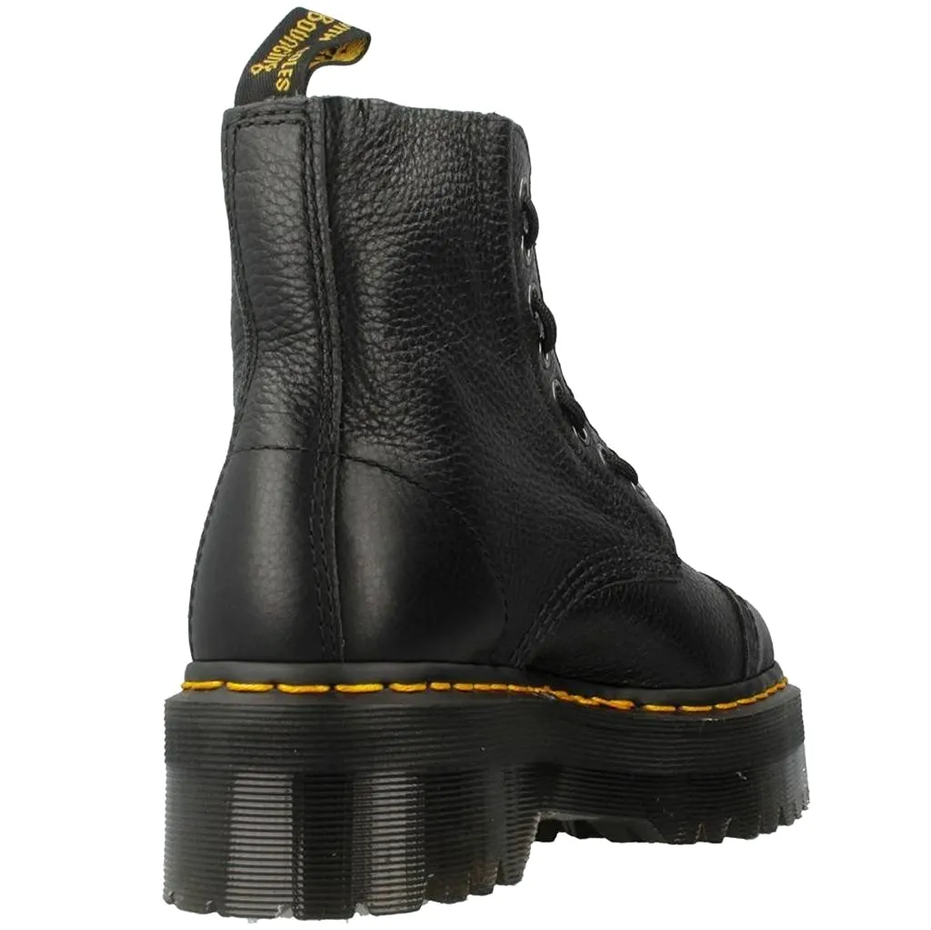 Dr. Martens Sinclair Black Womens Leather Platform Combat Boots - UK 6.5