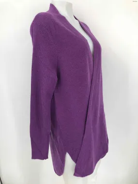 EILEEN FISHER Purple Merino Wool Longsleeve Wrap Size X-LARGE Sweater