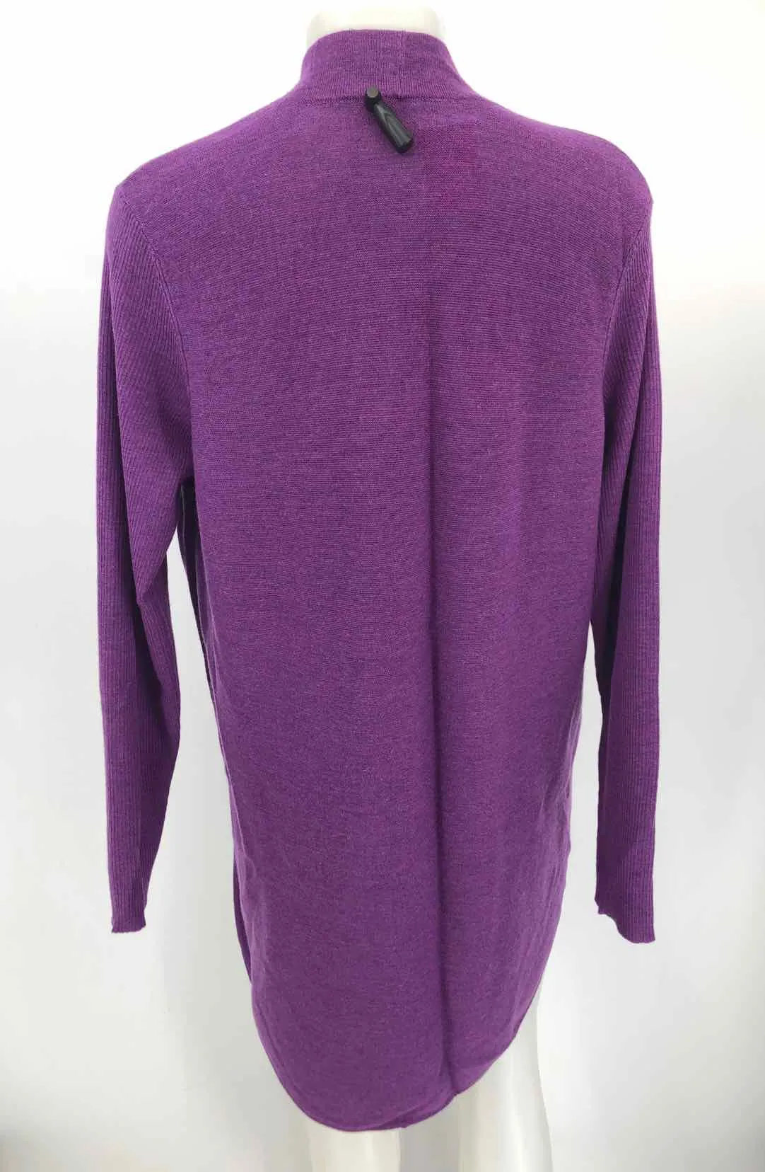 EILEEN FISHER Purple Merino Wool Longsleeve Wrap Size X-LARGE Sweater