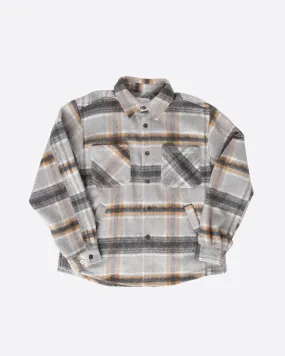 EPTM SLIT FLANNEL SHIRT-MOHAIR/ALMOND