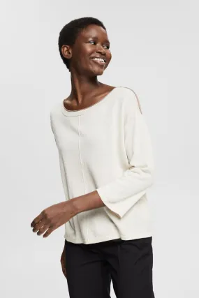 Esprit Viscose Cotton Linen Lightweight Sweater in Sand