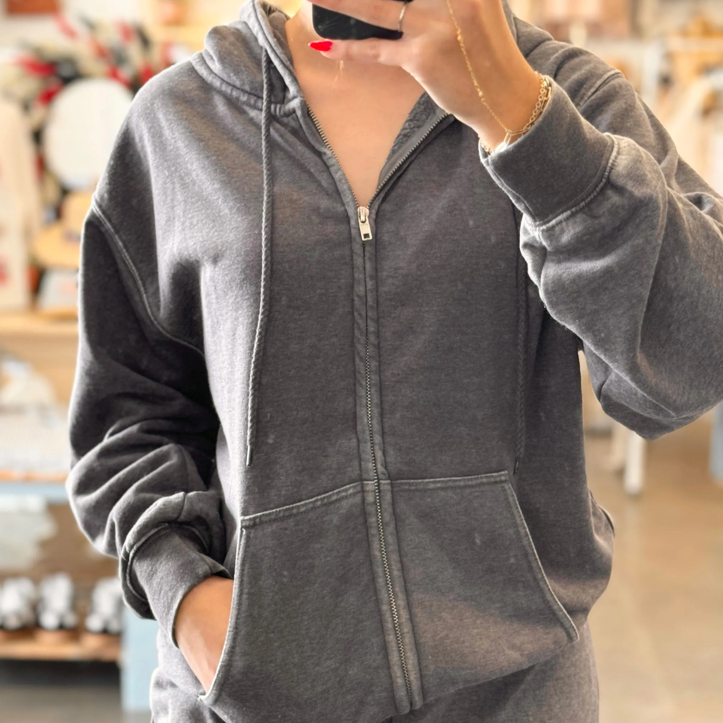 Essential Comfort Zip Up Grey