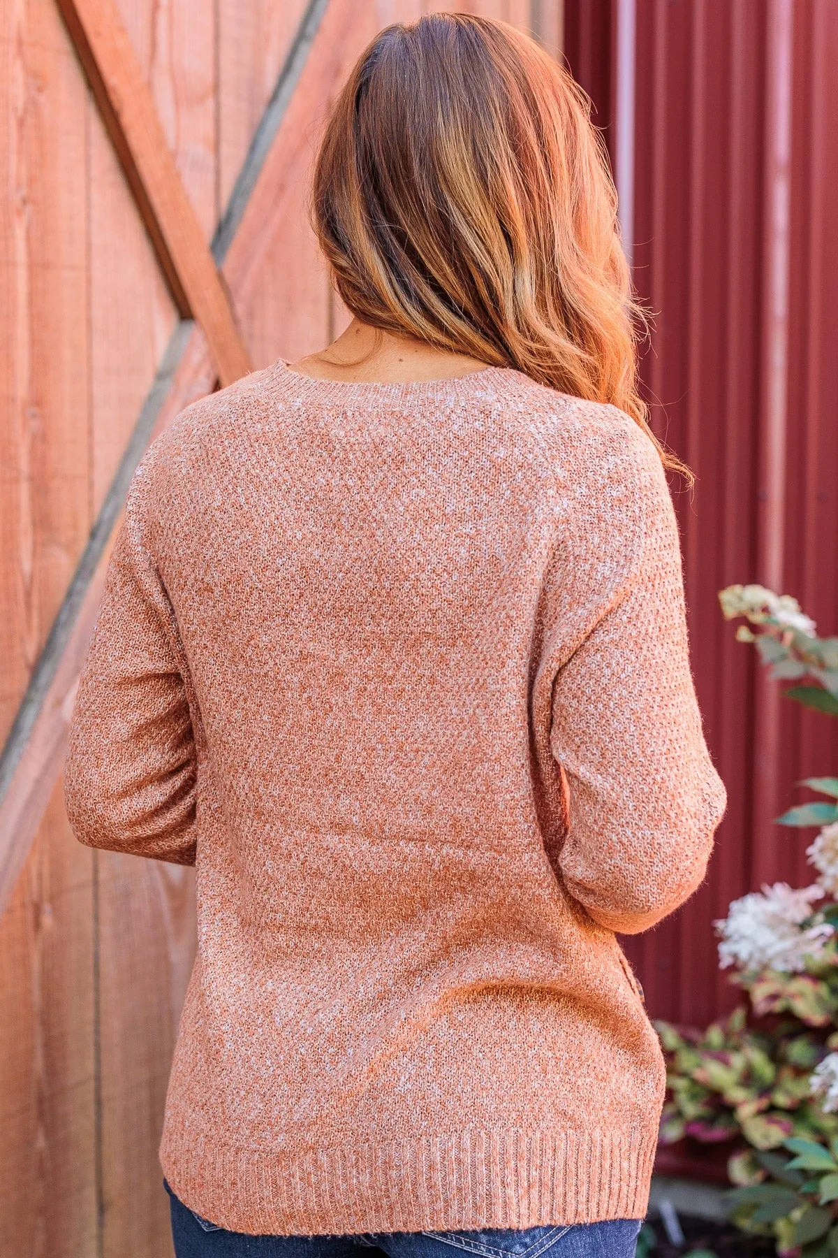 Find A Way Button Knit Sweater- Light Camel