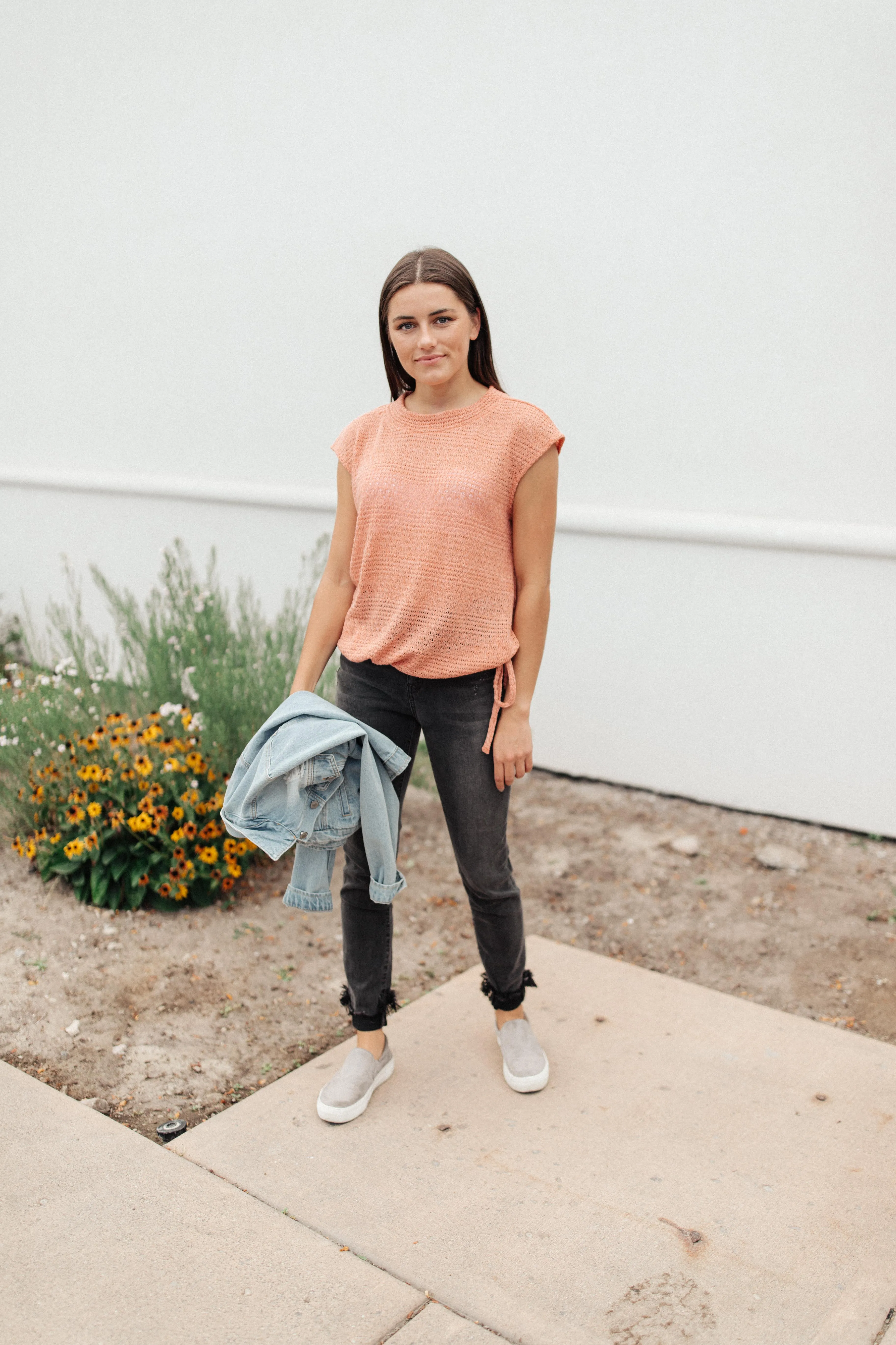 Girls Don't Sweat Sweater In Apricot - On Hand