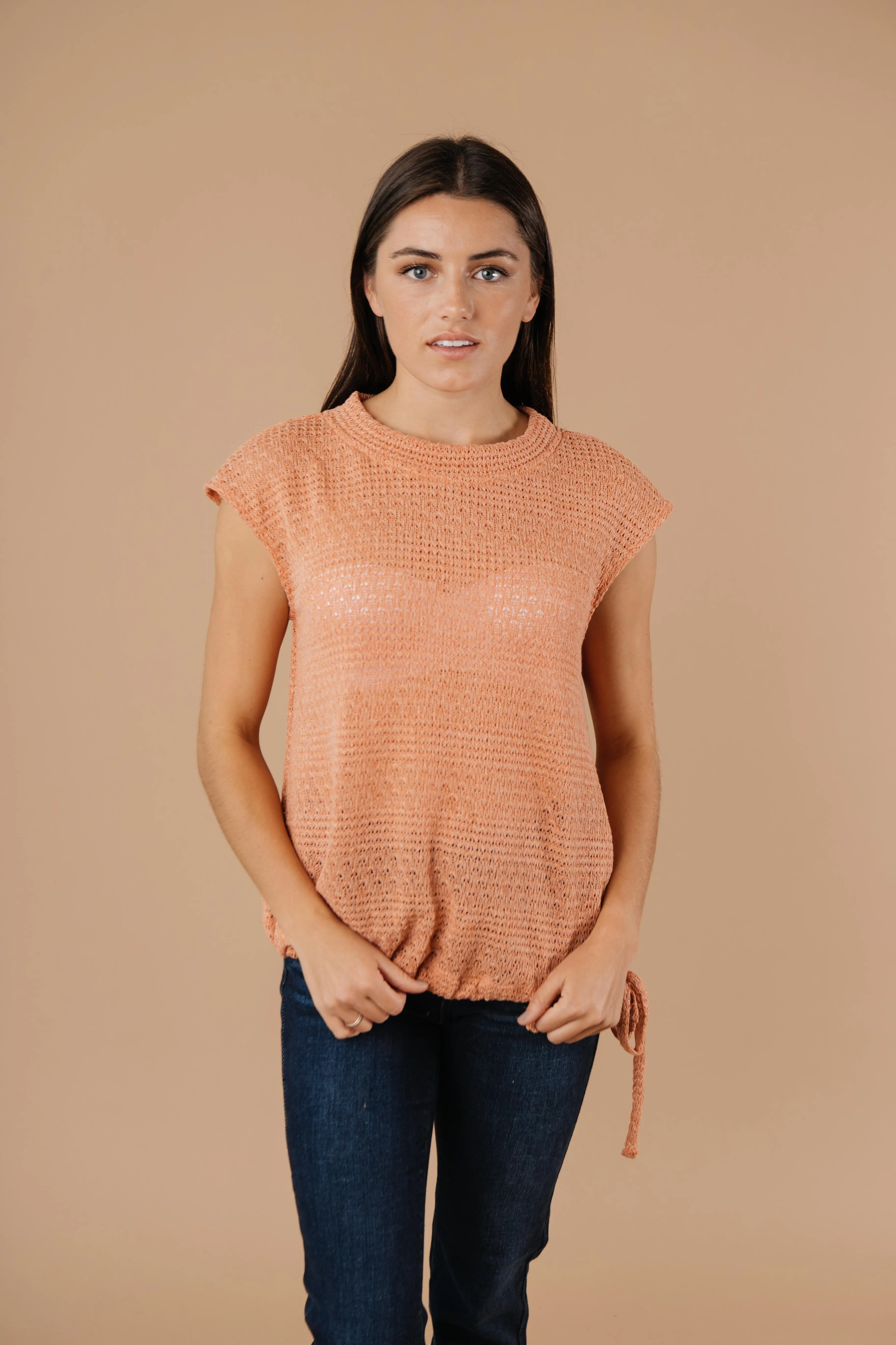 Girls Don't Sweat Sweater In Apricot - On Hand