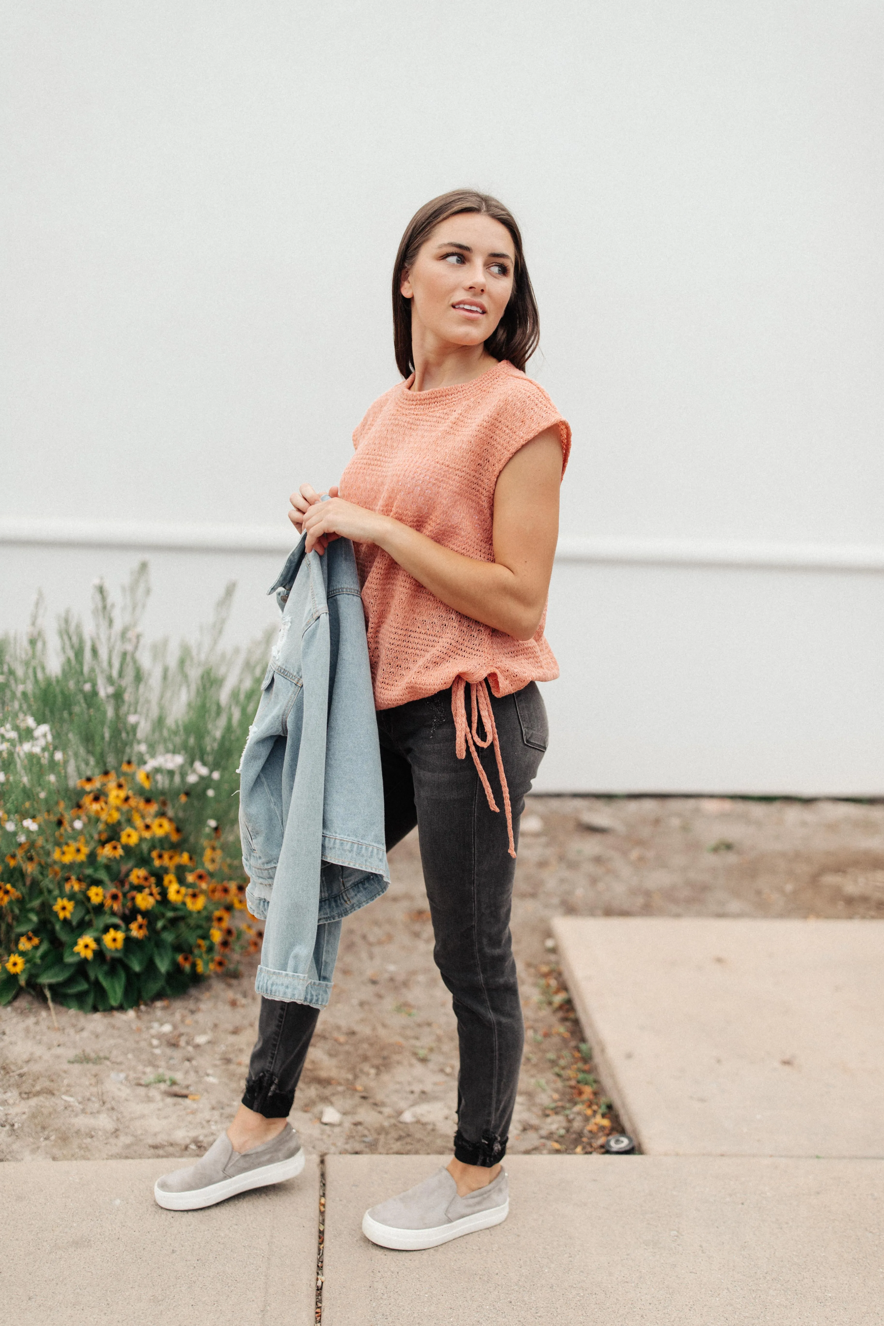 Girls Don't Sweat Sweater In Apricot - On Hand