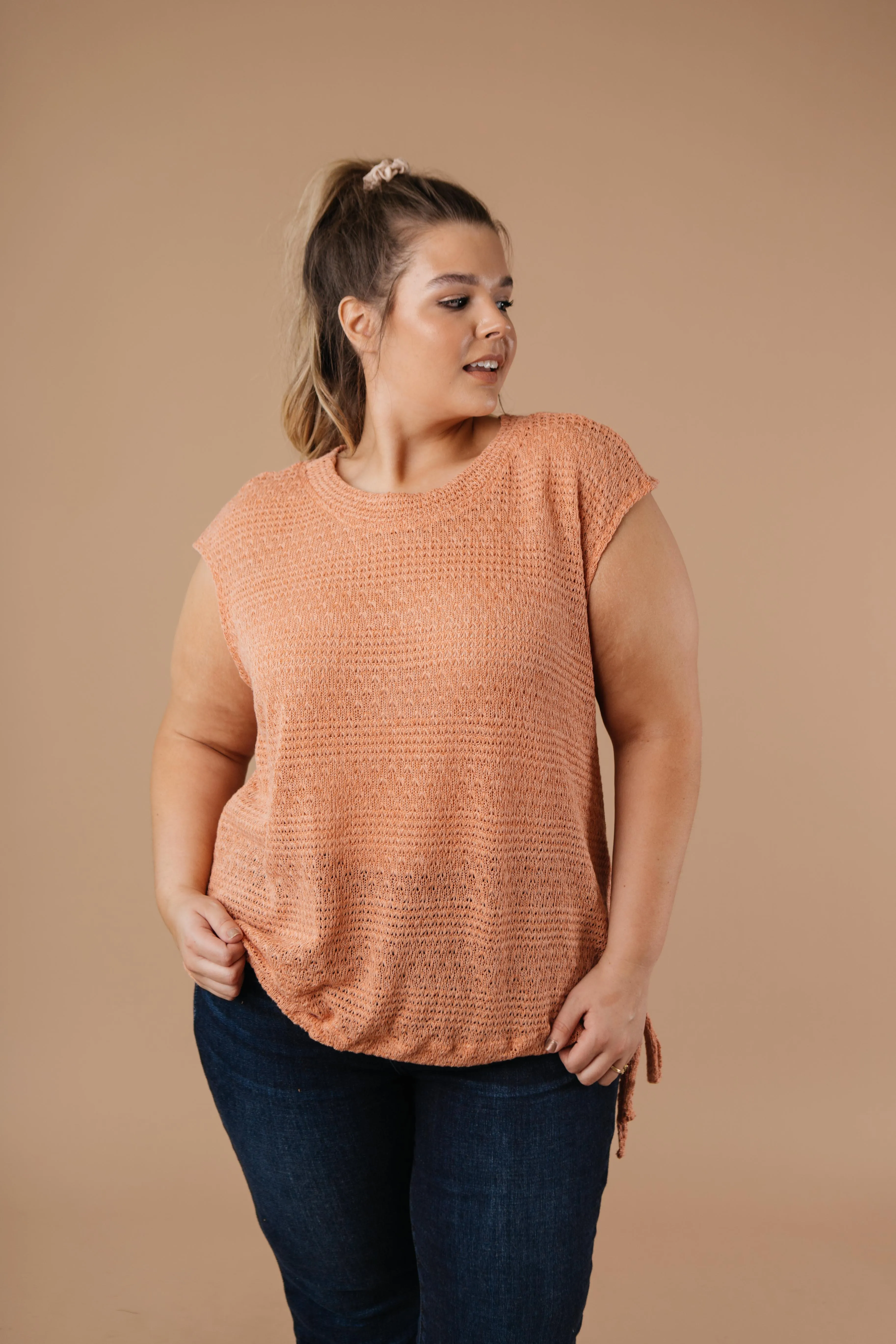 Girls Don't Sweat Sweater In Apricot - On Hand