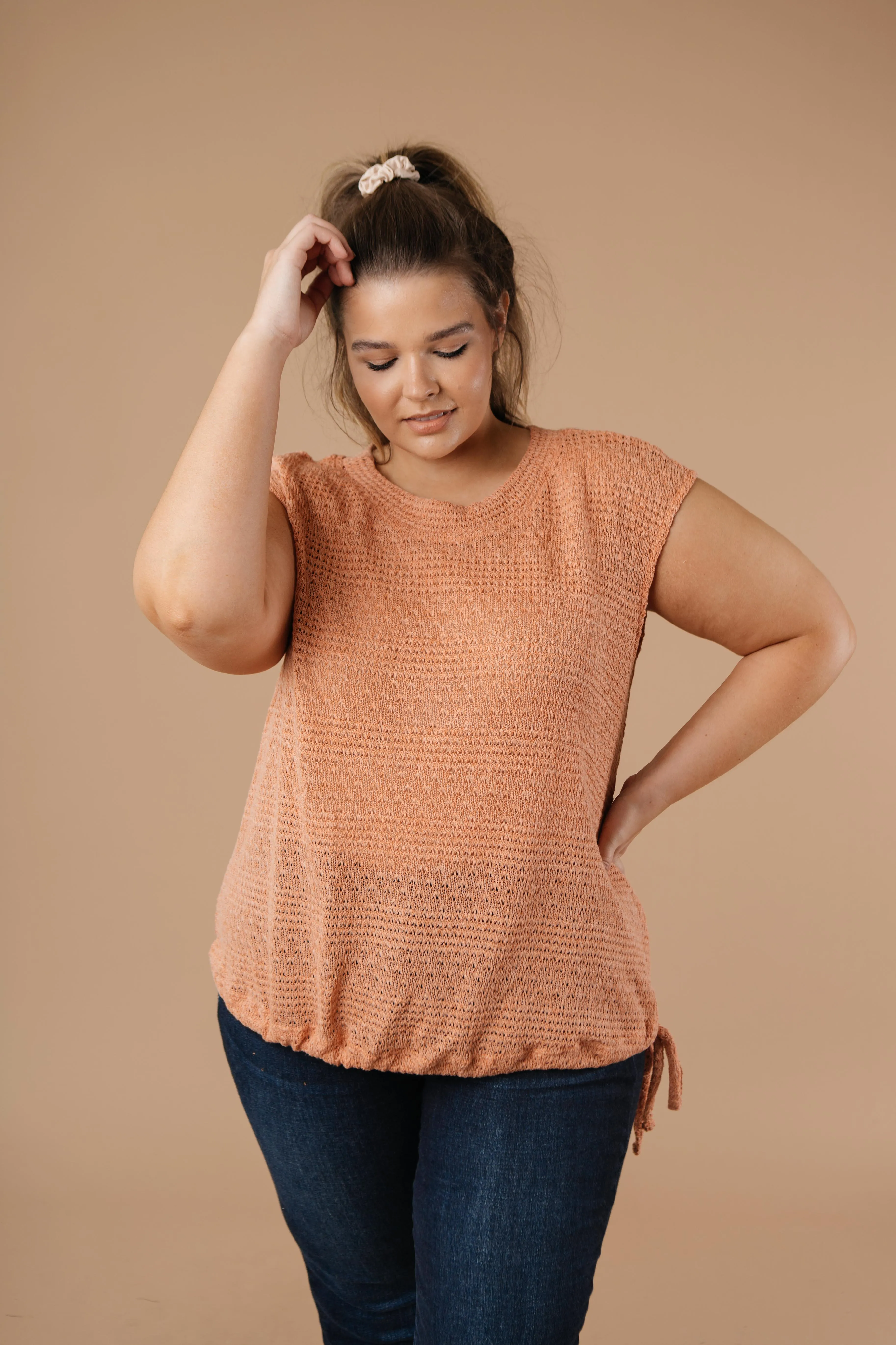 Girls Don't Sweat Sweater In Apricot - On Hand