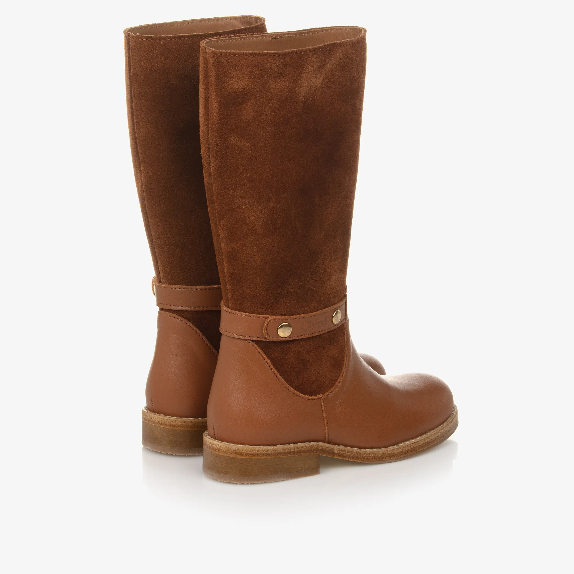 Girls Tan Brown Leather Boots