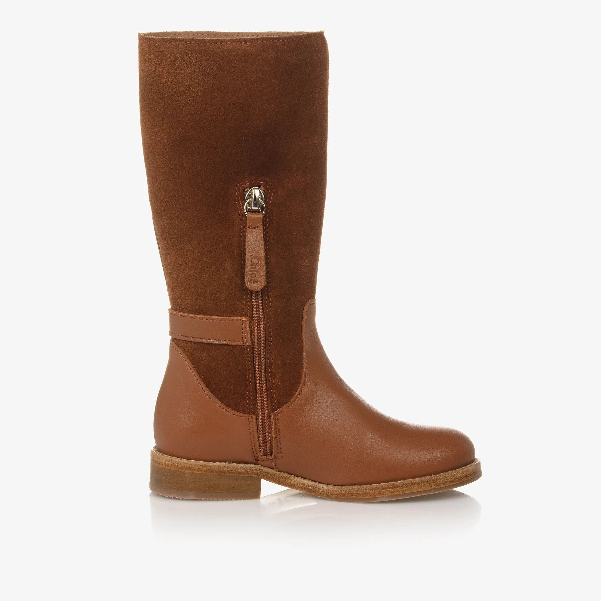 Girls Tan Brown Leather Boots