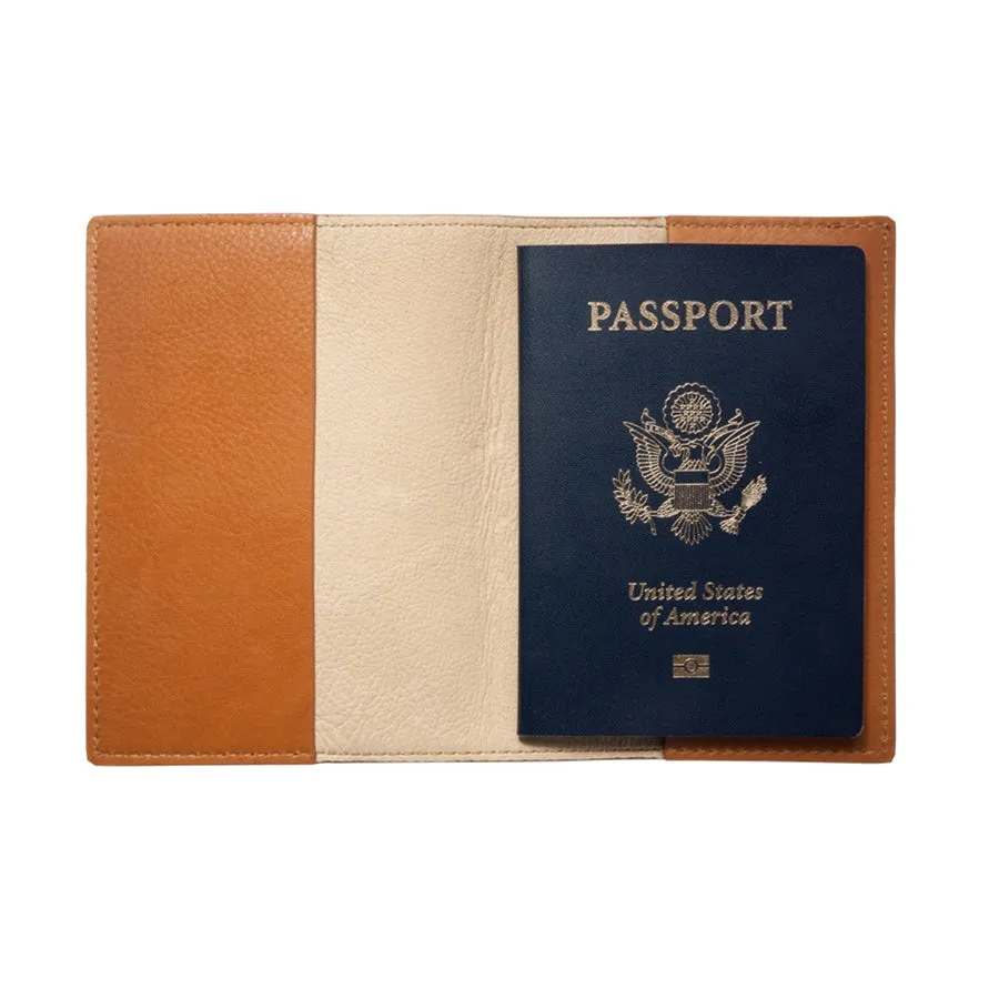 GRAPHIC IMAGE | Leather Passport Cover | Almond Embossed - Leather Passport Holder Accessory