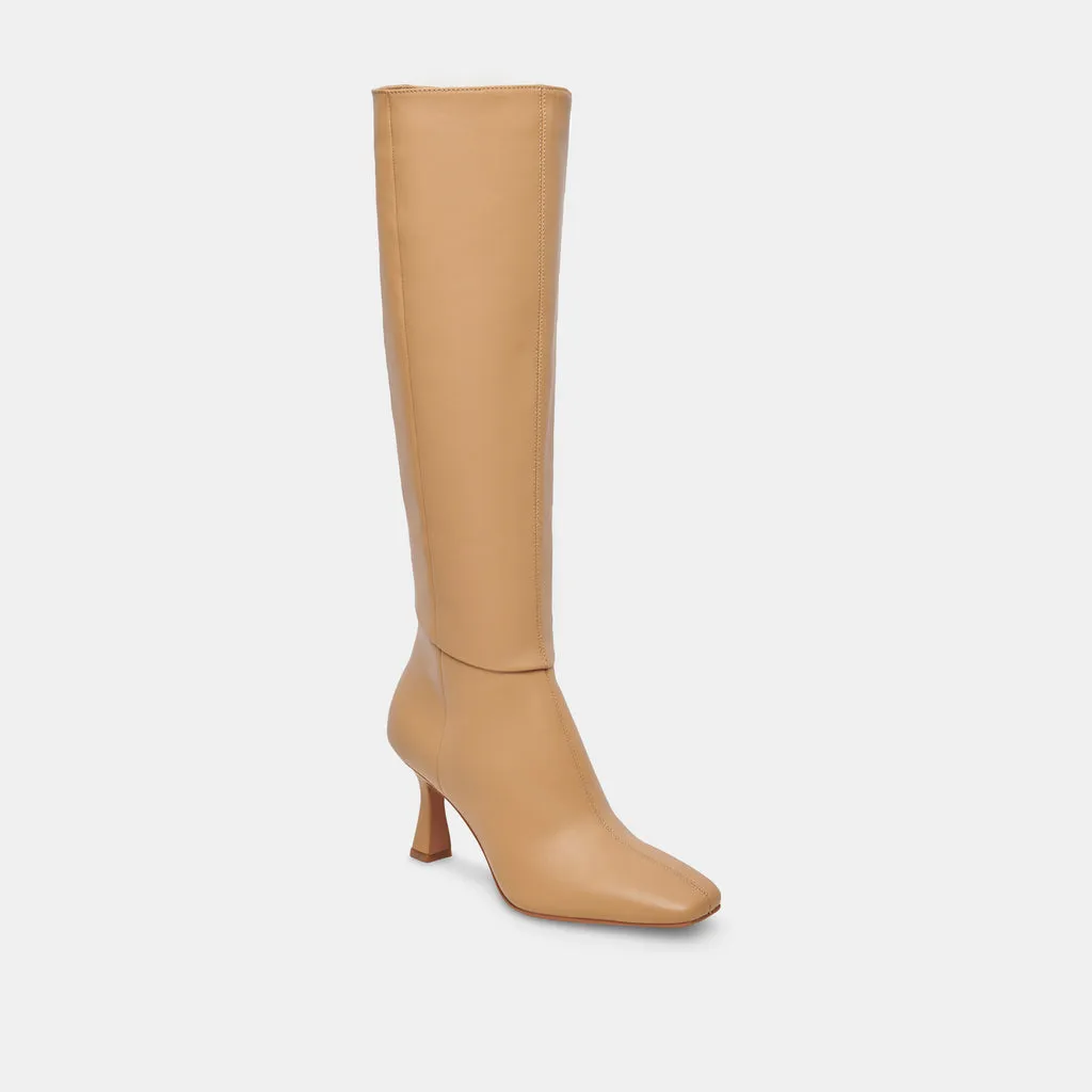 Gyra Wide Calf Tan Leather Boots | Tan Knee-High Wide Calf Boots– Dolce Vita 6943098994754