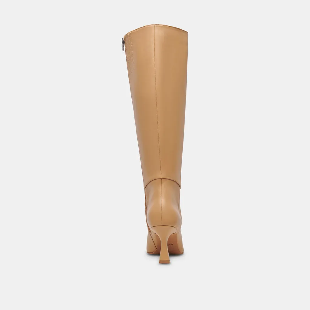 Gyra Wide Calf Tan Leather Boots | Tan Knee-High Wide Calf Boots– Dolce Vita 6943098994754