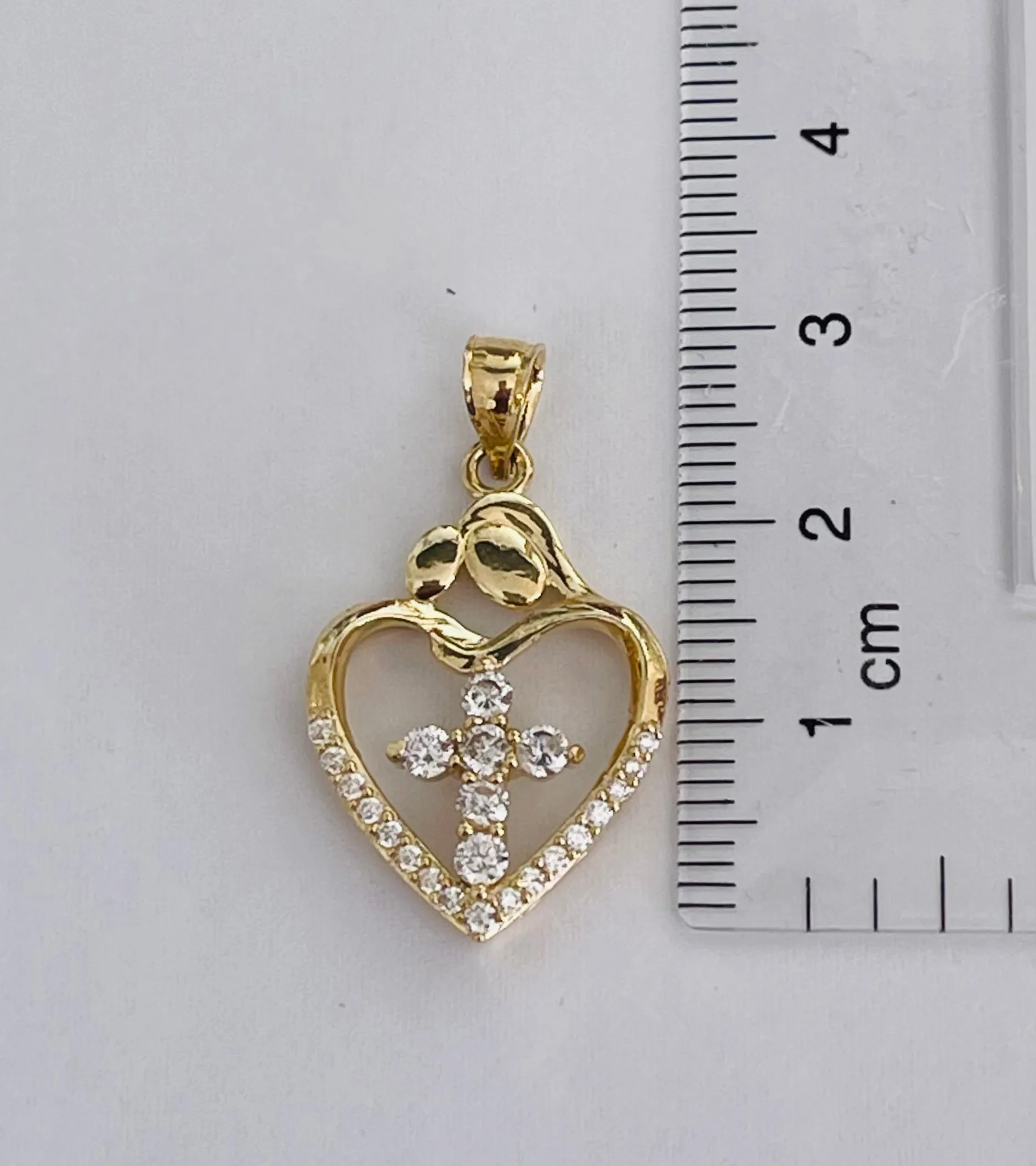 Heart and cross pendant