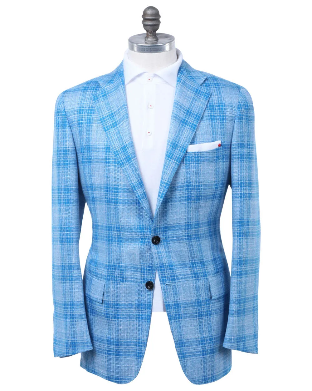 High Blue and White Plaid Sportcoat