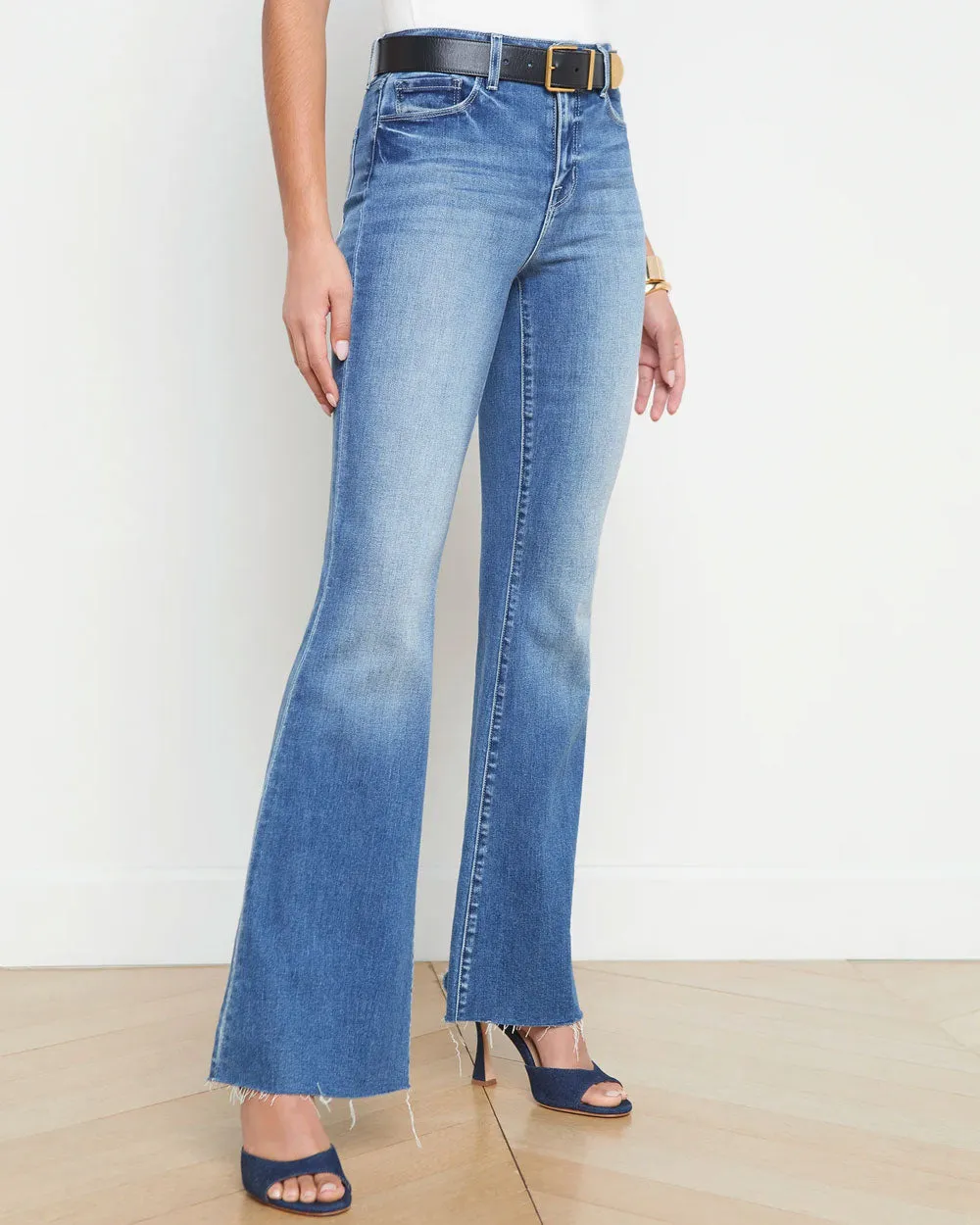 High Rise Sera Flare Jean in Laguna