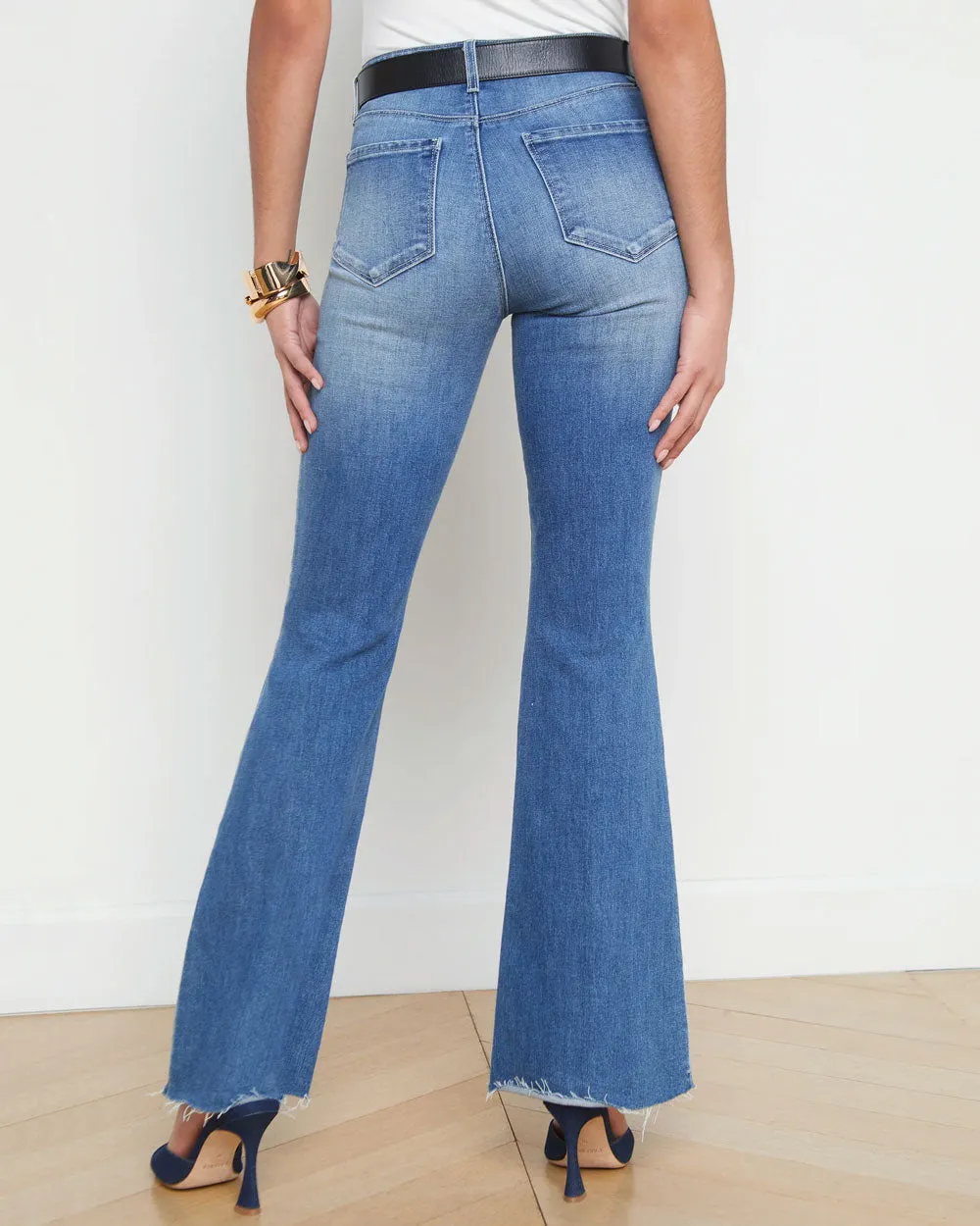 High Rise Sera Flare Jean in Laguna