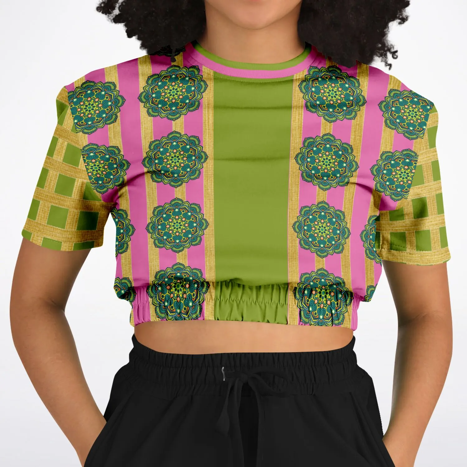 Jambalaya Deluxe Short Sleeve Cropped Eco-Poly Sweater