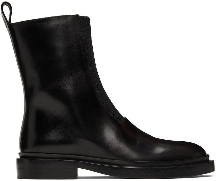 Jil Sander Black Leather Boots