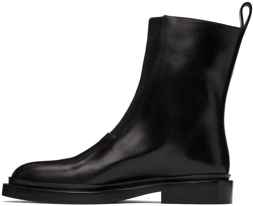 Jil Sander Black Leather Boots