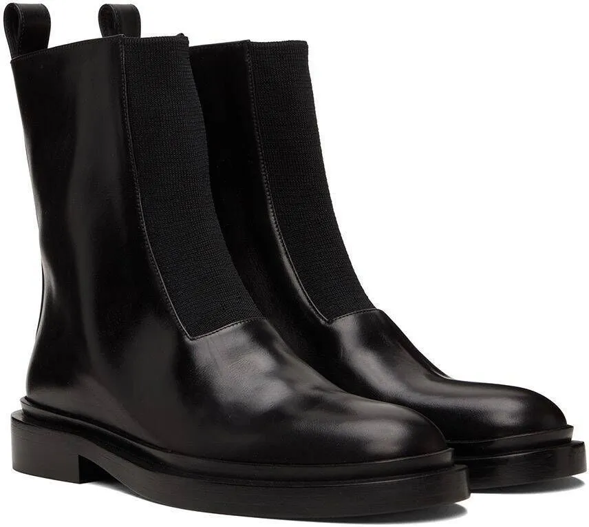 Jil Sander Black Leather Boots