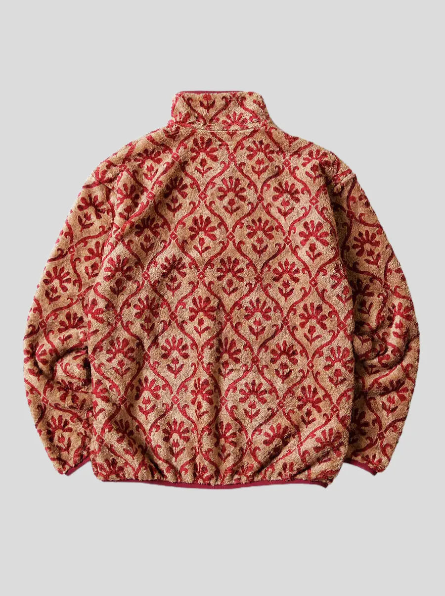 Kapital Yosemite Arabesque Pattern Fleece Snap T sweater