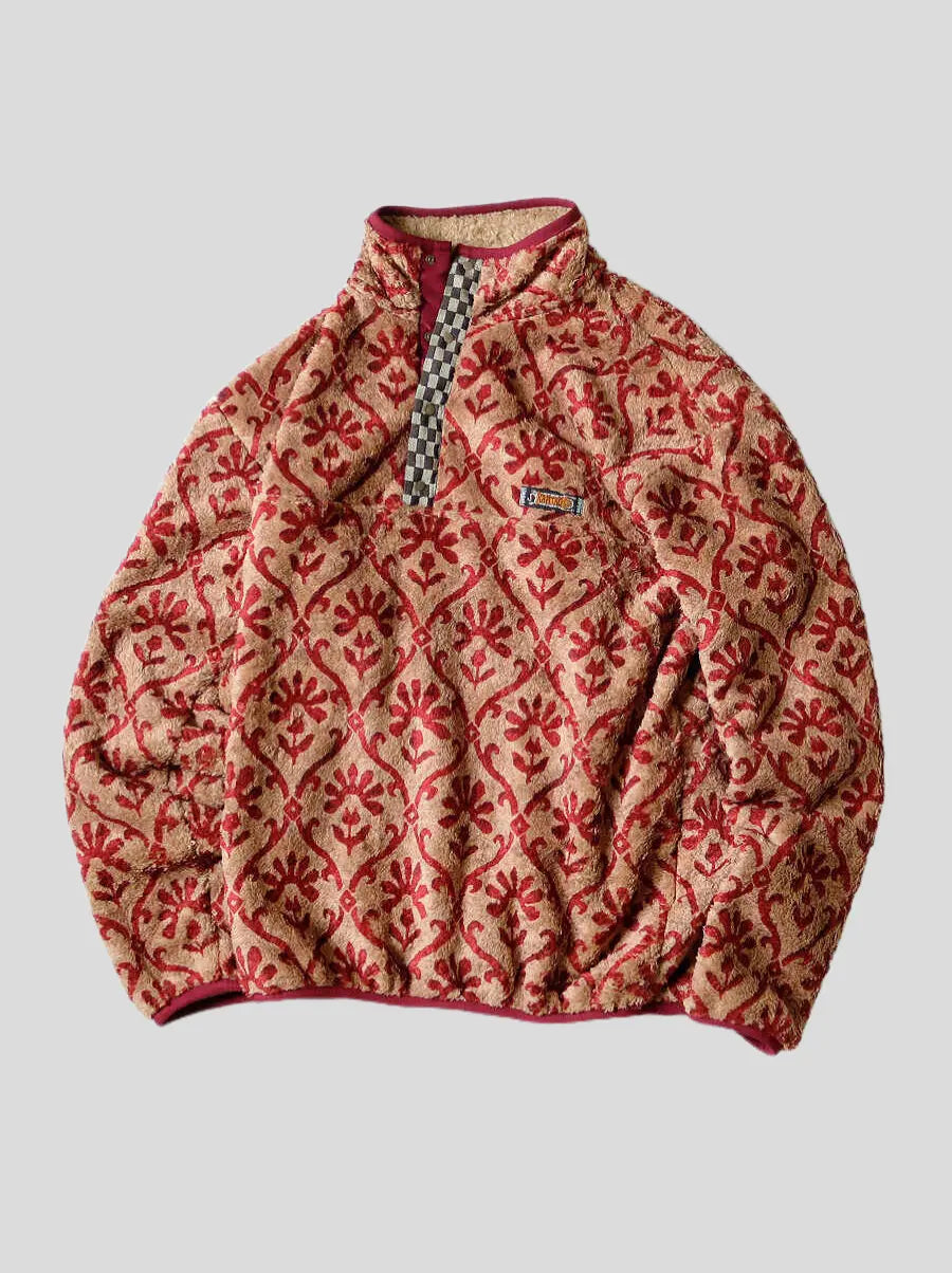 Kapital Yosemite Arabesque Pattern Fleece Snap T sweater