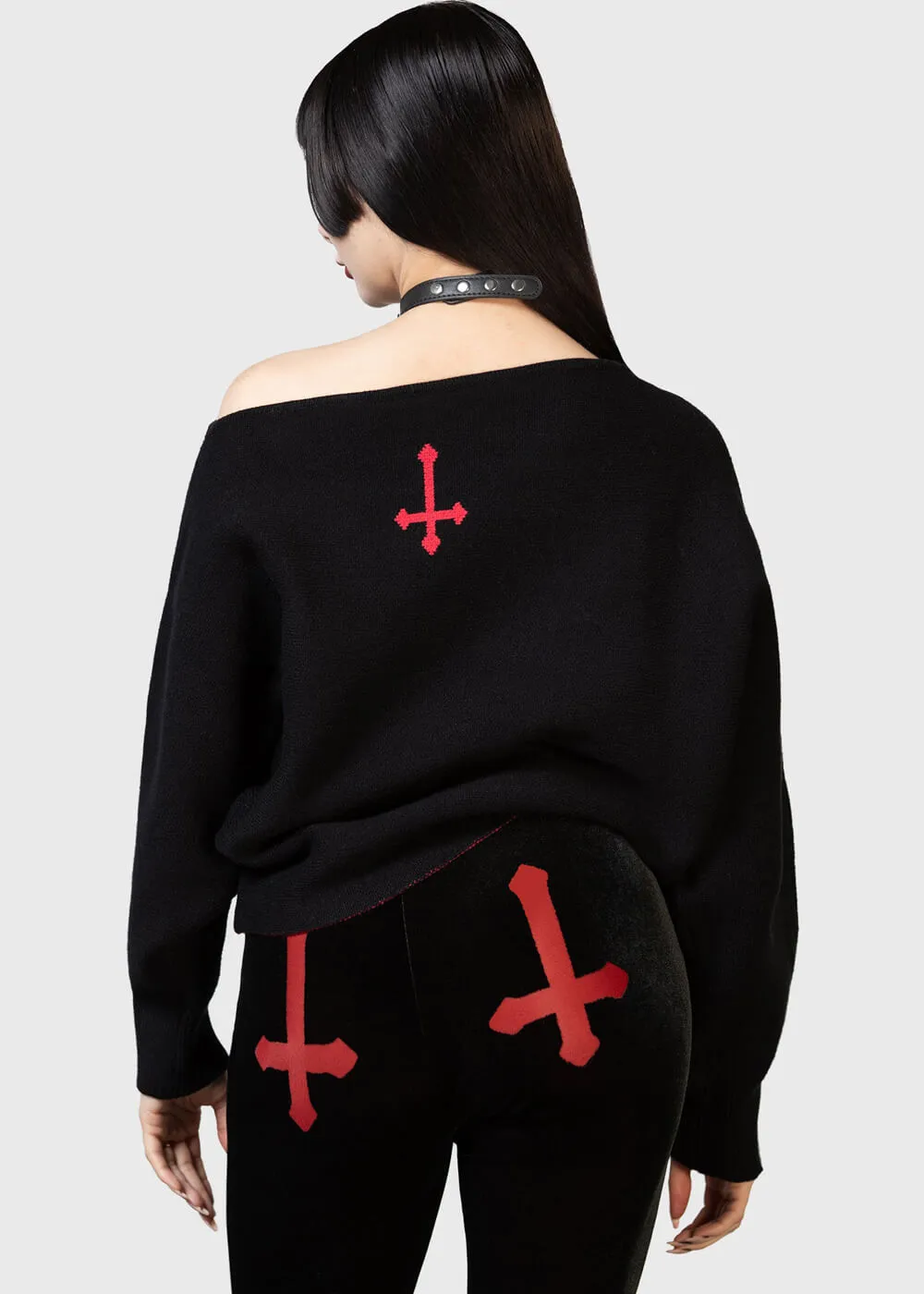 Killstar x Twin Temple Babalon Knit Sweater Black