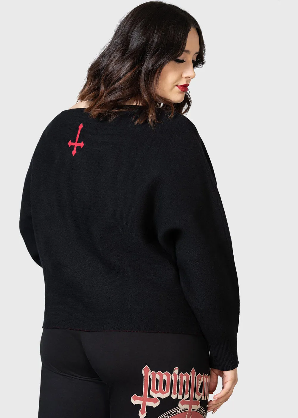 Killstar x Twin Temple Babalon Knit Sweater Black