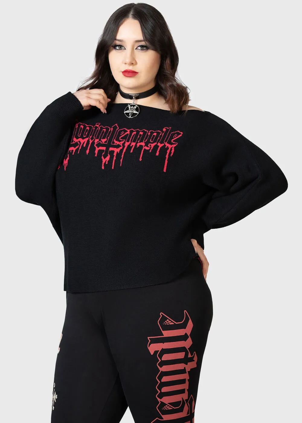 Killstar x Twin Temple Babalon Knit Sweater Black