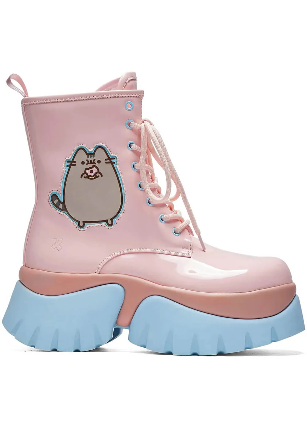 Koi x Pusheen Doghnuts Pastel Patent Boots Pink