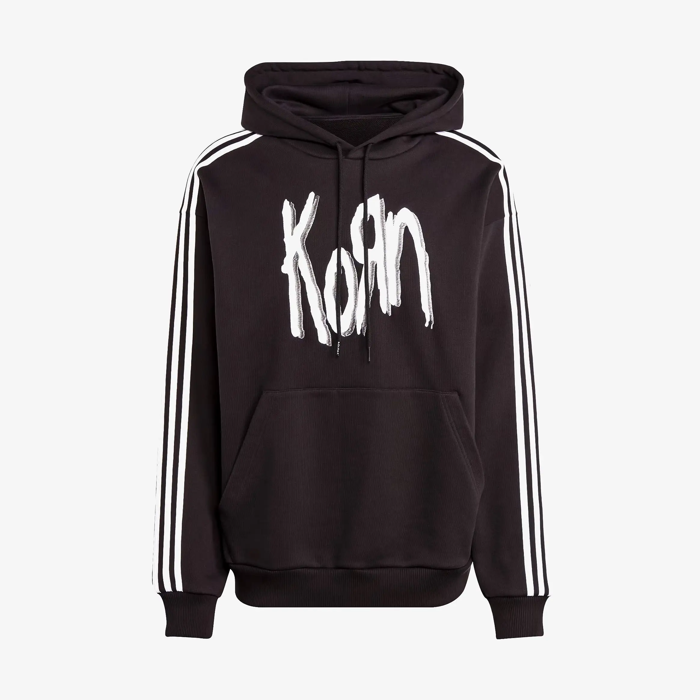 Korn Pullover Mens Hoodie (Black/White)