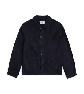 La Paz Batista Linen Work Jacket: Navy